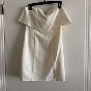 She + Sky Strapless Cream Dress